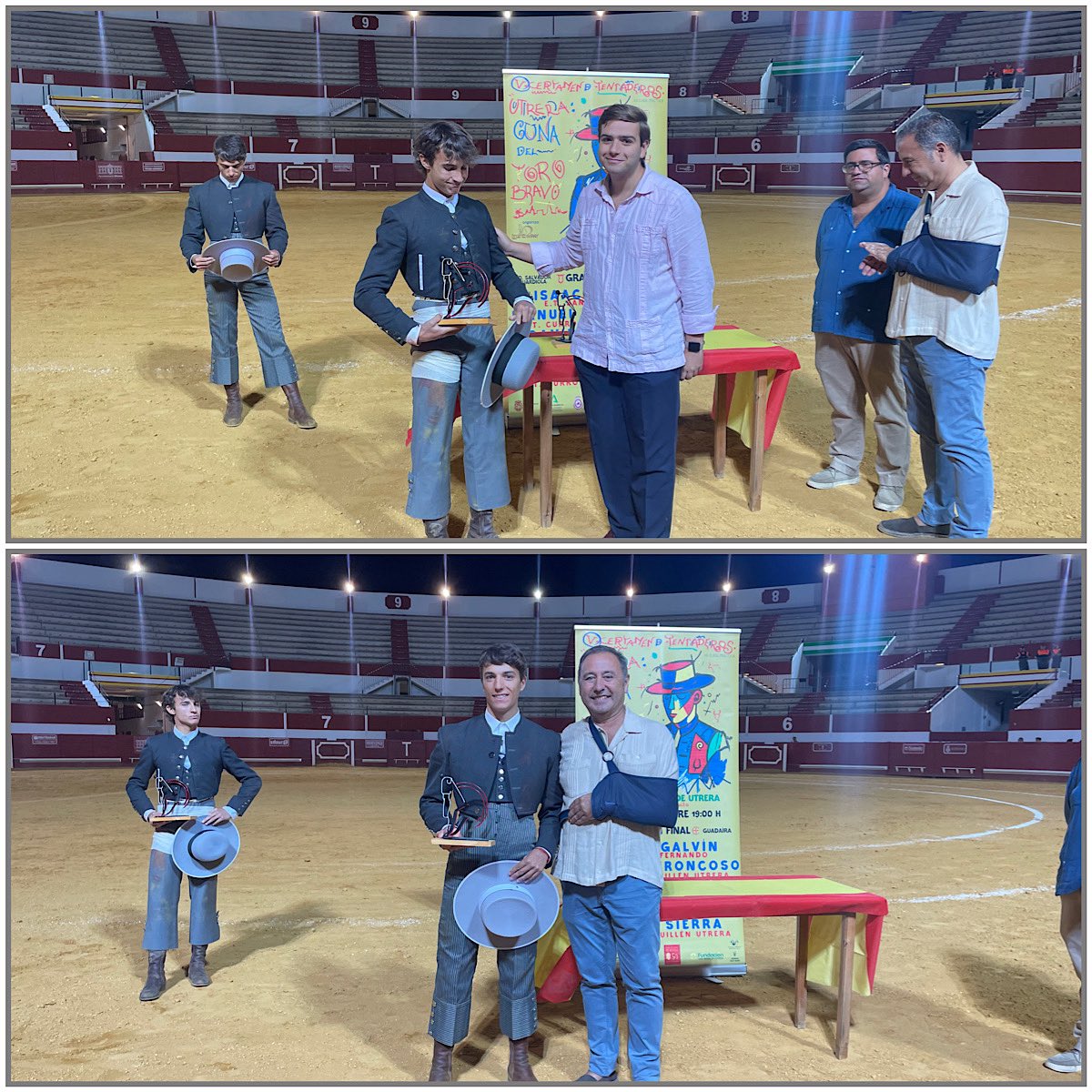 Enhorabuena a Armando Rojo e Isaac Galvín, triunfador y finalista en la final del certamen de tentaderos en clase práctica organizado por <a href="/taucurroguillen/">Asoc. Cultural Taurina Curro Guillén</a> en Utrera.
Nos unen a nuestras escuelas taurinas y a <a href="/AndaluciaJunta/">Junta de Andalucía</a> el compromiso y trabajo por el futuro de la tauromaquia