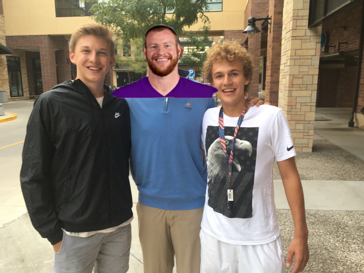 ThomasLecy's tweet photo. Shoutout to the man Carson securing the W today #skol https://t.co/x8iQkBarSv