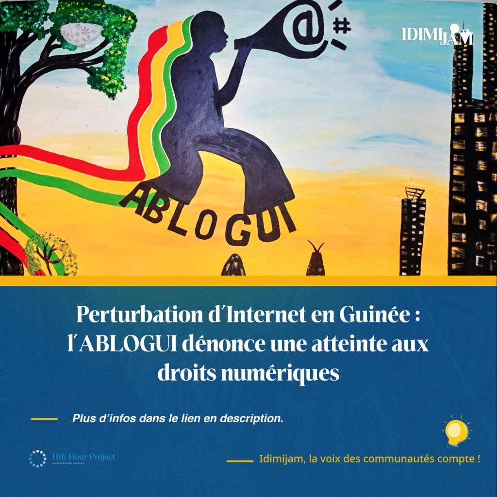 IdimiJam's tweet image. En pleine journée référendaire, l’accès à Internet a été restreint en Guinée.
L’ @ABLOGUI dénonce une cybercensure qui met en péril la liberté d’expression et la transparence électorale.
👉 Lire l’article : cutt.ly/HrBNQ8hV
#idimijam #ABLOGUI #DroitALInternet