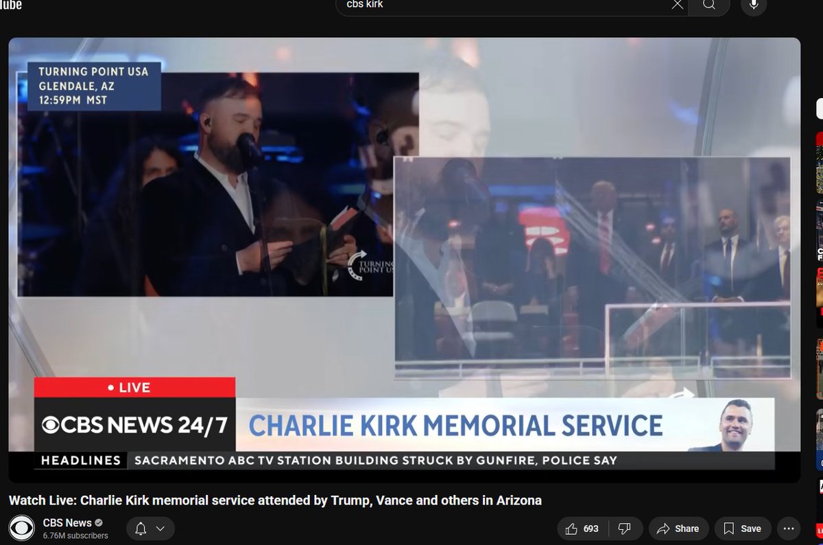 Die großen US-Sender übertragen gerade das "Charlie Kirk Memorial", seit Ewigkeiten läuft da gerade ein "Turning Point USA"-Kirk tribute. Gerade sang die Band "Amen ...", Bibeln, "Turning Point USA" steht eh die ganze Zeit in der linken Ecke. Puhhhh ...
Theocracy next?