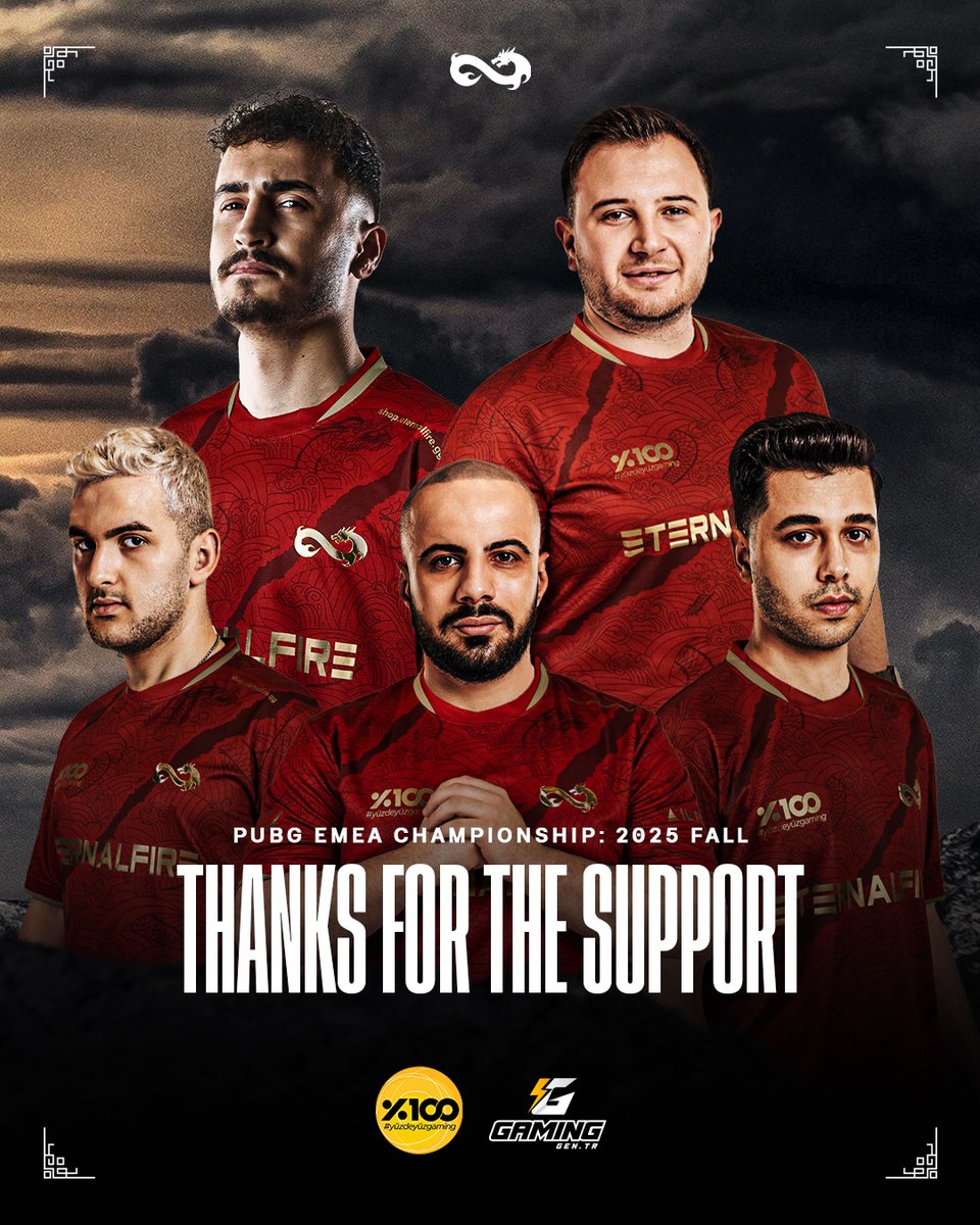 eternalfiregg's tweet image. Avrupa serüvenimizin sonuna geldik.

PUBG EMEA Championship: 2025 FALL serüveni boyunca göstermiş olduğunuz büyük desteğiniz için teşekkürler! ❤️

#forEF #yüzdeyüzgaming #pecfall