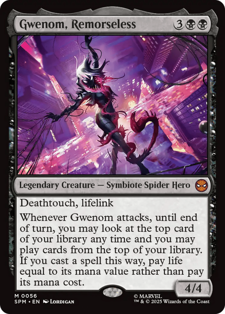 Spiderman prerelease was more fun than I expected, gameplay felt samey and basic with a smaller set.

Gwenom beat me twice when it resolved and no removal was in hand

same with the sinister six, that card can win games in limited.

hope you all enjoy the prerelease
