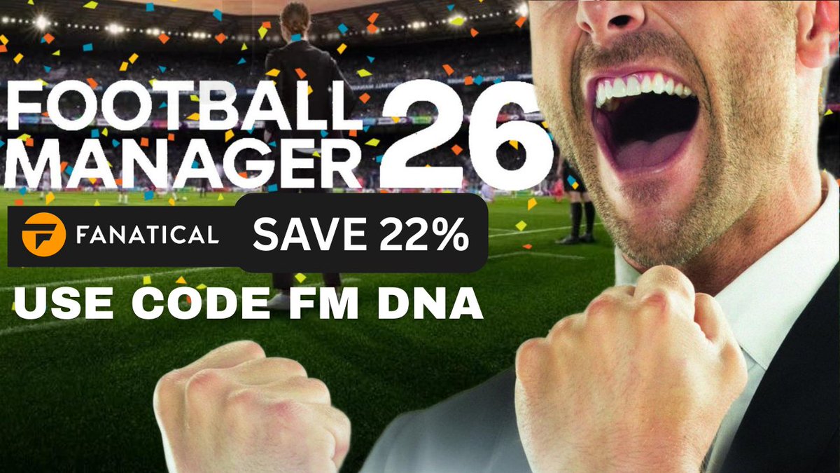 FM_DNA's tweet image. Do you want to save yourself some money and support a small YouTuber?

Use my code FM DNA @Fanatical 

Link - fanatical.com/en/game/footba…

#fm24 #fm26 #footballmanager26 #footballmanager