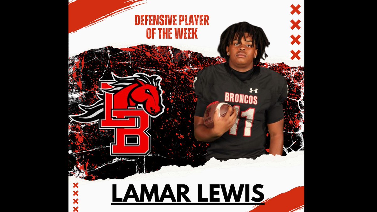 DEFENSIVE PLAYER OF THE WEEK!!!

Lamar Lewis!!!

#Lside

<a href="/MISDathletics/">MISD Athletics Dept.</a>