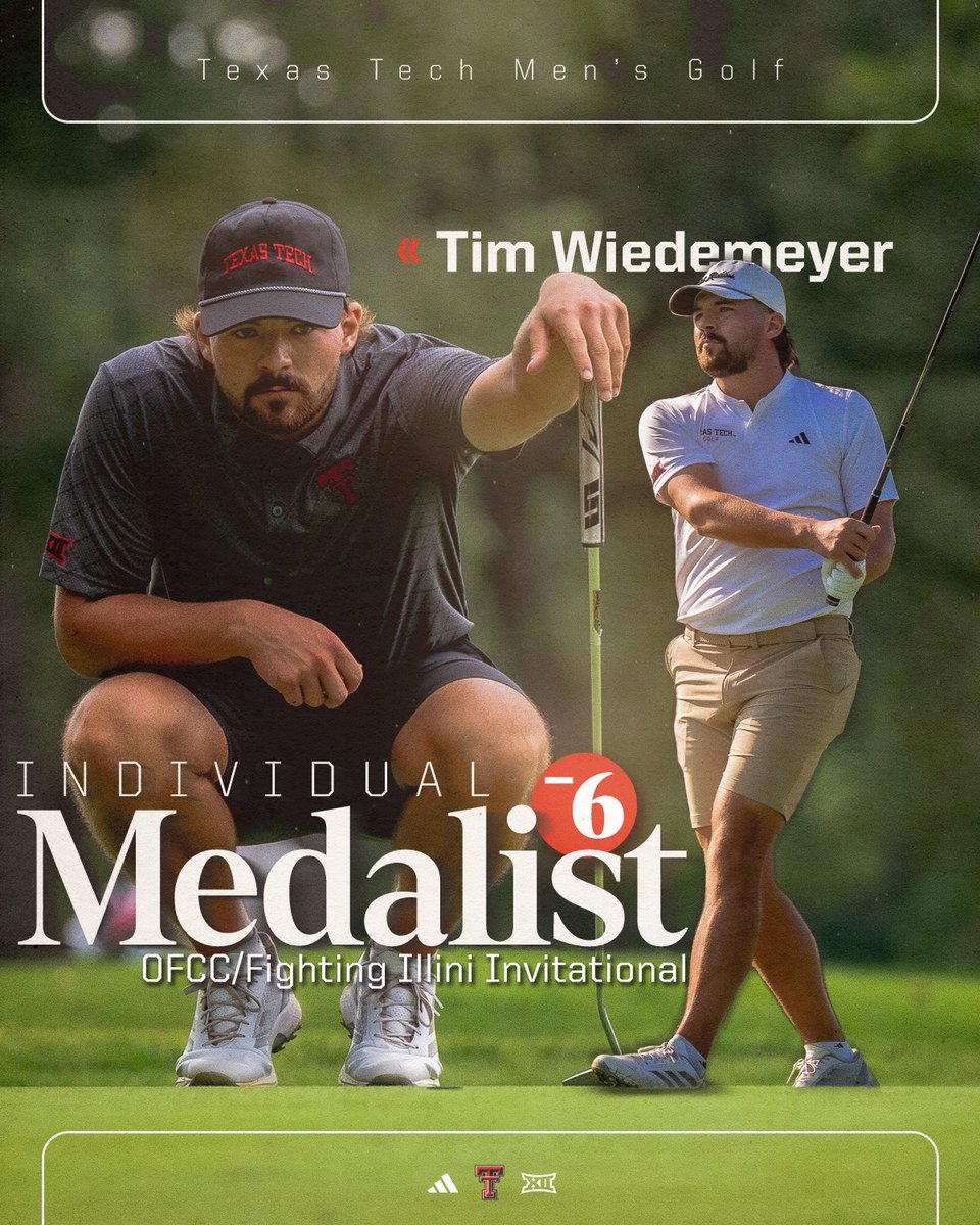 𝗖𝗛𝗔𝗠𝗣 🏆

Tim Wiedemeyer (-6) birdies the 54th hole of the OFCC/Fighting Illini Invitational at Olympia Fields CC to edge out Texas' Matt Comegys (-5) and Oklahoma State's Gaven Lang (-5) to win his first career event!

1st Place » 69-68-67=204 (-6)

 #WreckEm