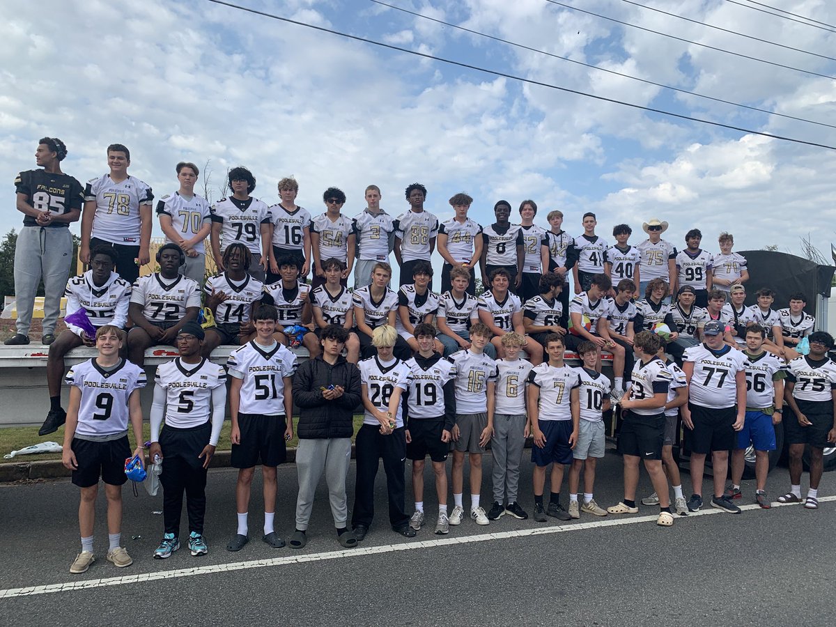 Great day for a ride in the parade. Keep stacking the days and the results will come, win or lose. Falcon Football!