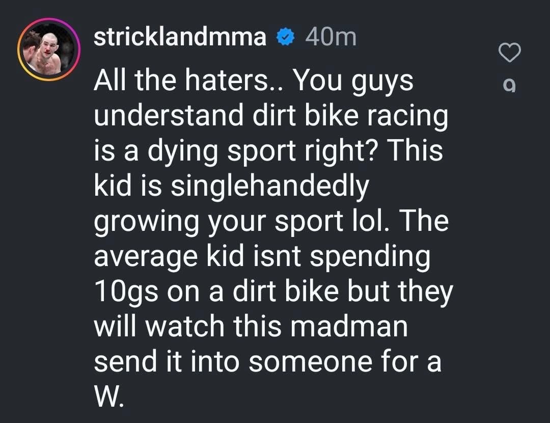 UFC Star Sean Strickland showing support for Haiden Deegan