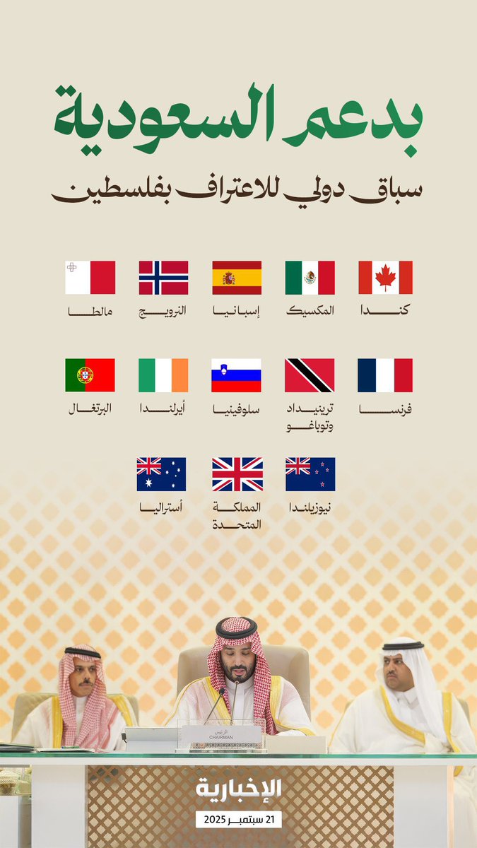 الأمير محمد بن سلمان يقود العالم للاعتراف رسميًا بفلسطين 

قائد ليس لنا فحسب بل للأمة العربية والإسلامية