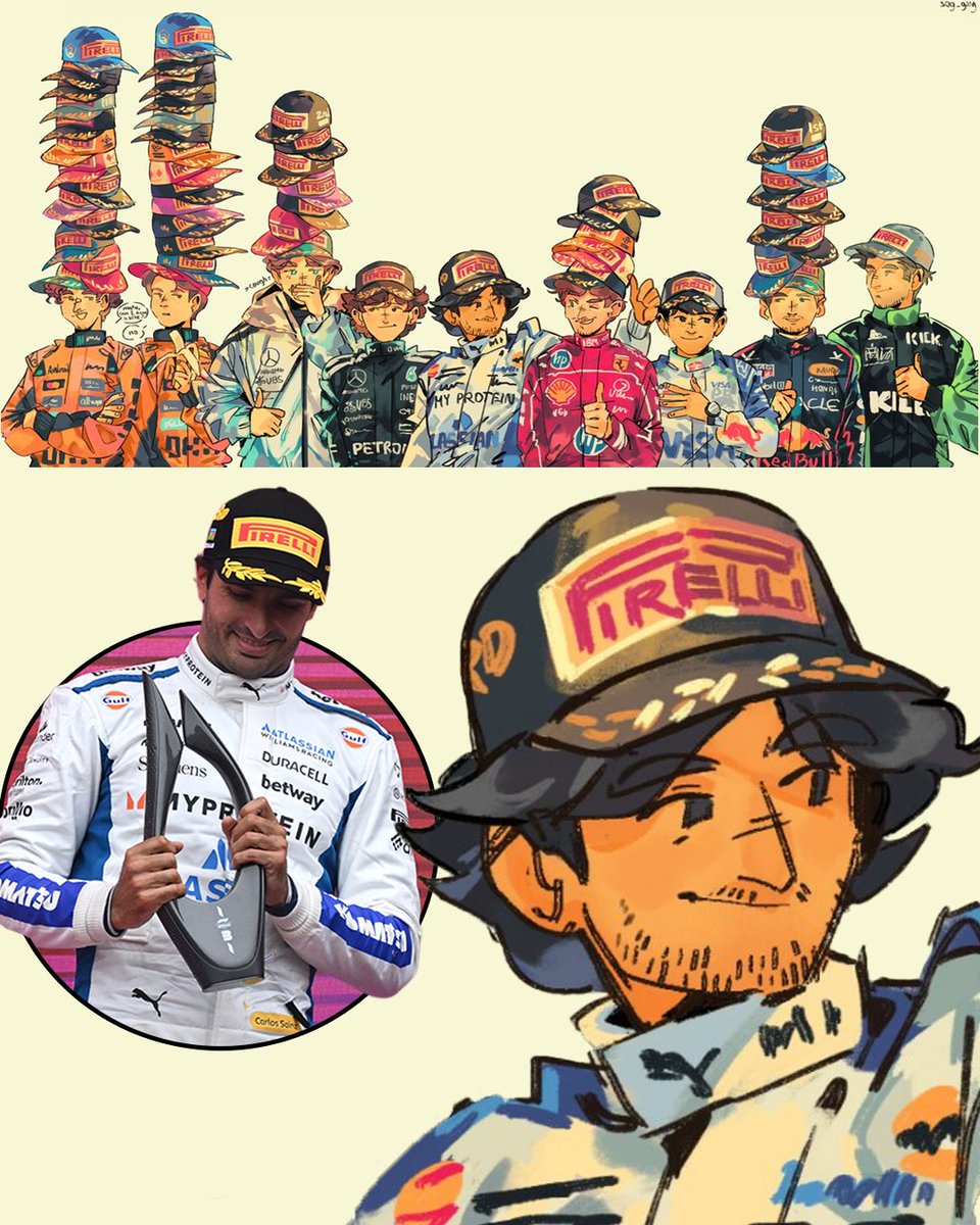 Motorsport's tweet image. Ninth driver on the podium in 2025 and Carlos Sainz&apos;s first Williams Racing. What a day!

🎨: @sog_goog