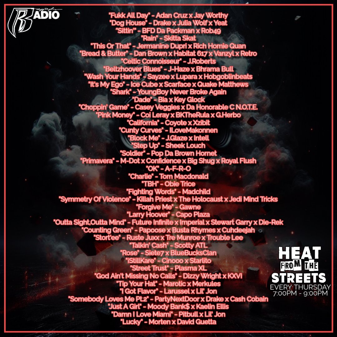HFTSShow's tweet image. "Bassline Breakers"
podomatic.com/podcasts/heatf…
Featuring Music from @Drake x @juliawolfnyc x @yeat1_ • @SkittaSkat • @ThaRealJHAZE x @bhramabull • @Sayzee_Yfrwn x @lupara • @MDotBoston • @madchild • @icecube x @QuakeMatthews • @rustejuxx357 • @marcotic615 x @MerkulesMusic