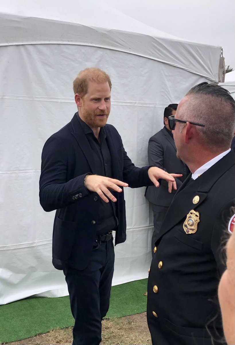 KcluNewsLance's tweet photo. The Duke of Sussex, Prince Harry at the One805 event in Summerland. The Duke and Duchess met with first responders at the event benefiting programs for them. #princeharry #dukeofsussex #summerland #santabarbaracounty #one805 #one805live #santabarbaralive #carpinteria https://t.co/uwqs9aSANa