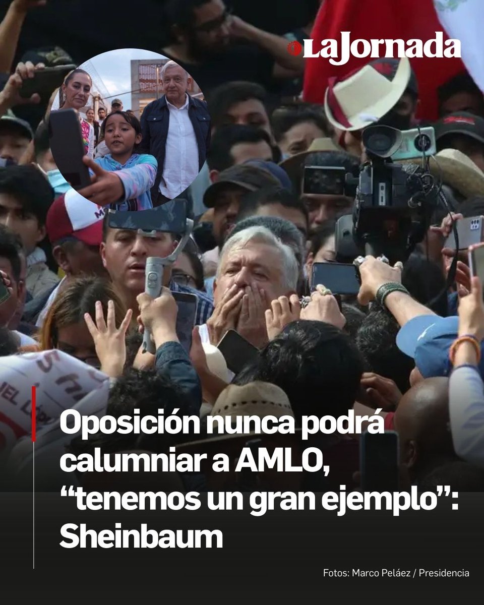 🇲🇽🧓 "El presidente (Andrés Manuel) López Obrador no se quedó en monumentos, se quedó en el corazón de la gente”, afirmó la presidenta <a href="/Claudiashein/">Claudia Sheinbaum Pardo</a>, por lo que “la oposición nunca lo podrá calumniar".

“Tenemos un gran ejemplo, en un hombre que en seis años, transformó a nuestro
