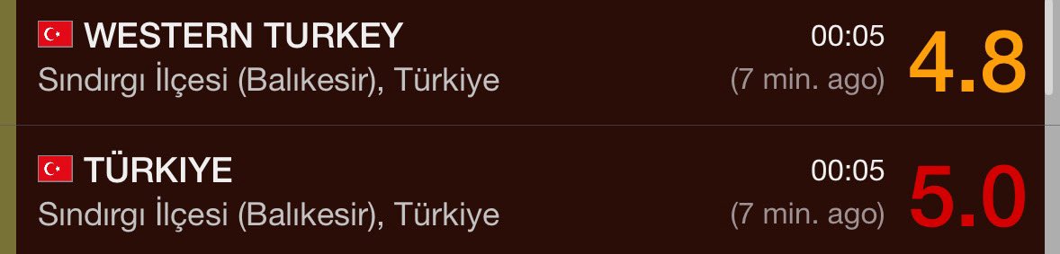 #SONDAKİKA | Balıkesir,Sındırgı'da 5.0 ve 4.8 büyüklüğünde #deprem oldu!