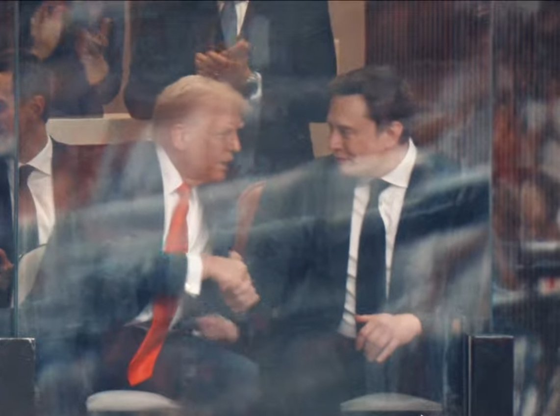Elon and Trump appear to have just made up at Charlie's funeral