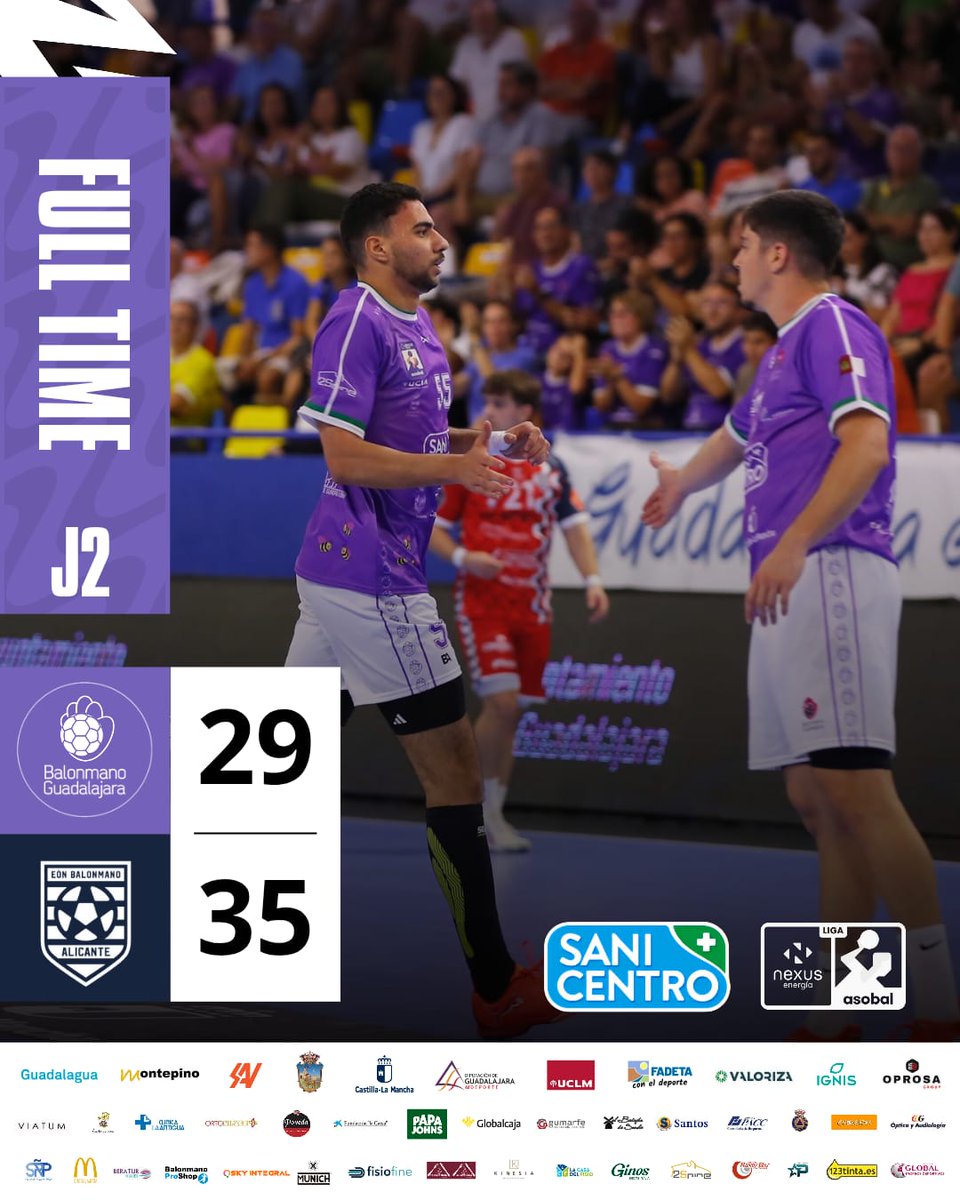 Merecida victoria de los compañeros de Alicante en nuestro primer partido en casa 

Aprendemos de nuestros errores y seguimos trabajando 💪🏻

GRACIAS familia por estar siempre a nuestro lado 🫶🏻💜

Tenéis ya la crónica y fotos del partido en nuestra web

bmguadalajara.es/noticia/el-san…