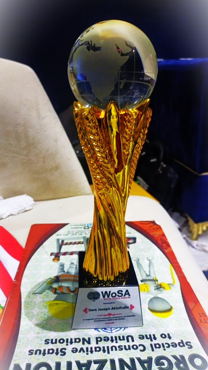 I was privileged to be honoured at the World Safety Organization (WSO) National Office for Nigeria’s International Conference and World Safety Awards (iNatConf &amp; WoSAwards) with a 10-Year Loyalty and Service to WSO NG and the #Safety and Emergency Ready (SafERR) Network.