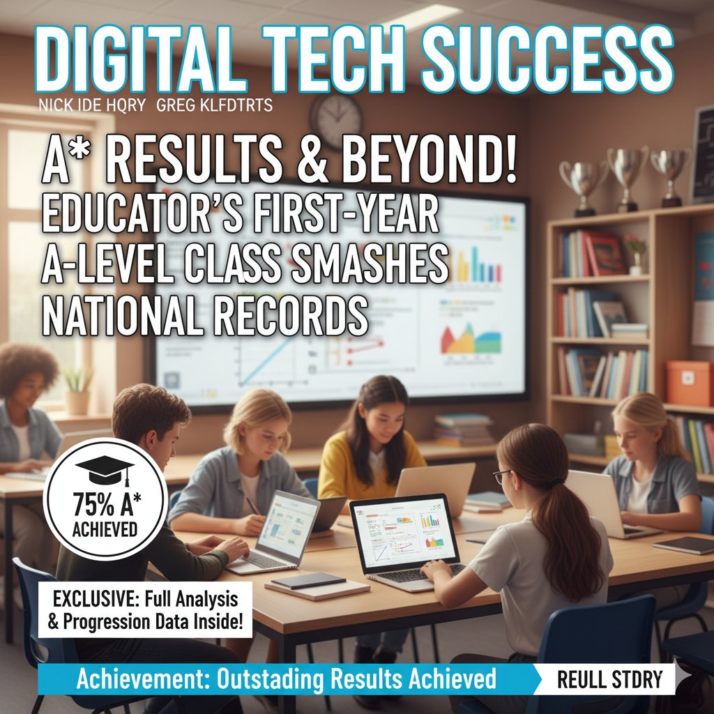 MrAdamMasters's tweet image. First year teaching A Level Digital Tech ✅

👑 King of progress – 75% A* vs 10.6% nationally!
No resits, just students moving on with confidence.

Full breakdown here 👉 adammasters.com/home/first-a-l…

#EdTech #ALevels #Teaching #Educator