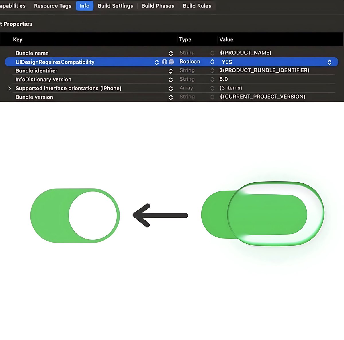 If you want to temporarily disable Liquid Glass, add the UIDesignRequiresCompatibility parameter to Info.plist and set it to YES.