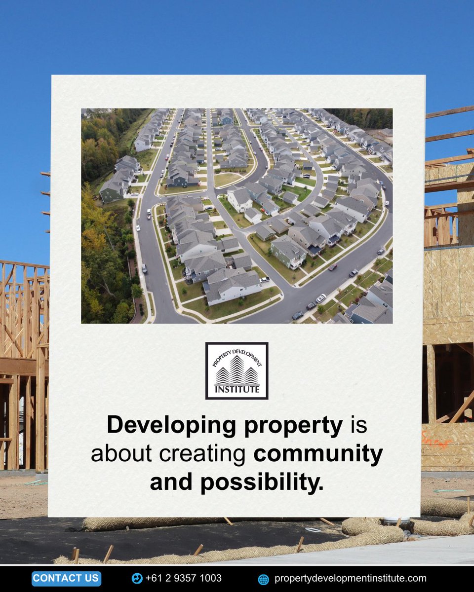 Learn_Prop_Dev's tweet image. Developing property is about creating community & possibility. Learn to align projects with local needs. #PropertyDevelopment #PDInstitute #Learn