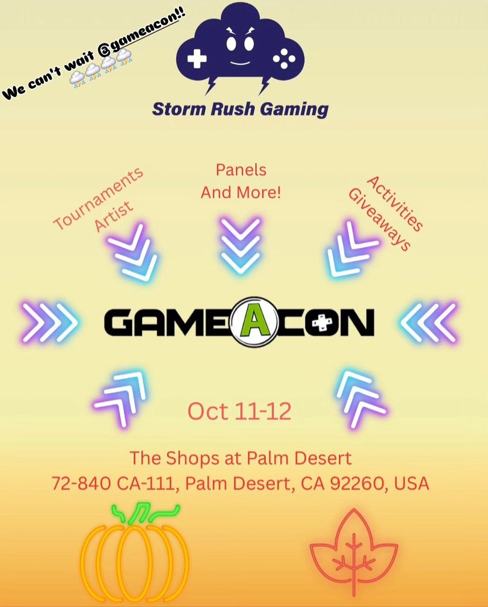 MoonPrincess989's tweet photo. ๐จ GAMERS, ITโS GO TIME! ๐จ
@StormRushGaming is bringing the action to #GameACon (Oct 11-12).
This will test your skill, speed, & hype levels:
โ๏ธ #SF6
๐ #MarioKartWorld
๐ฅ #TEKKEN8
๐ #MarioPartyJamboree
Whoโs ready to claim the crown? ๐๐ฅ
#PalmDessert #Esports https://t.co/mtgwnO5CMd