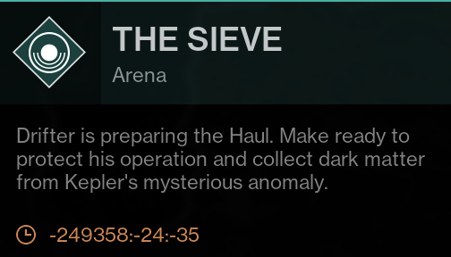 Hmm so when is sieve starting?