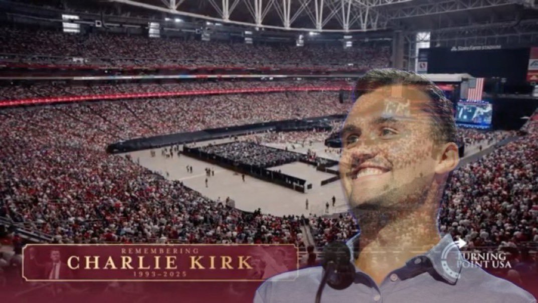 Charlie Kirk stood for free speech, faith, liberty &amp; limited government—the bedrock of America’s founding. Today's memorial is not spectacle but shows how urgently many now feel those ideals need defending.

I watched the crowd swell. I saw the banners. I heard the echo of ideals