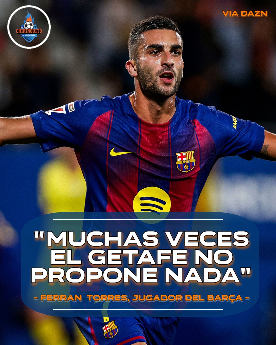 elchiringuitotv's tweet image. 💥El palo de Ferran, al Getafe, tras el partido:

🎙️"Muchas veces se encierran y tenemos que saber encontrarnos". 

🗣️"Sabíamos que iba a ser un partido difícil".
