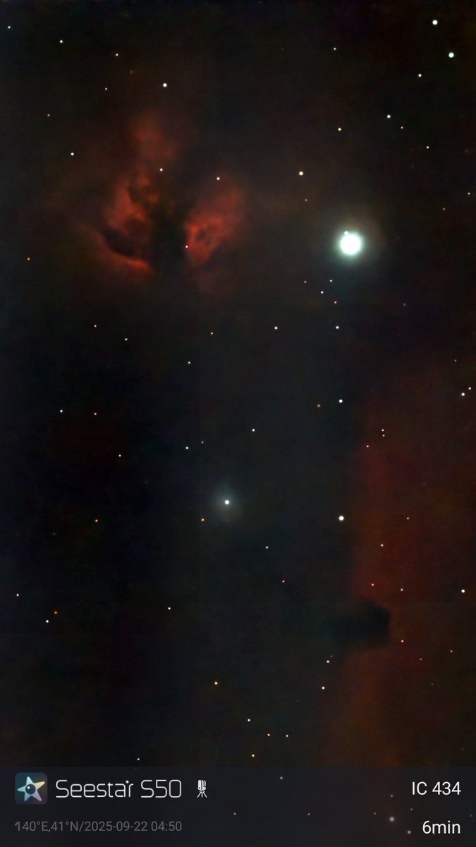 takku2's tweet image. 今朝もレモン彗星、馬頭星雲と燃える木、M42
#c2025a6lemmon #ic434 #m42 #レモン彗星 #馬頭星雲 #燃える木 #オリオン座 #オリオン星雲 #乙部町 #北海道 #comet #otobe #はこだて天文宇宙クラブ #uhbお天気チーム