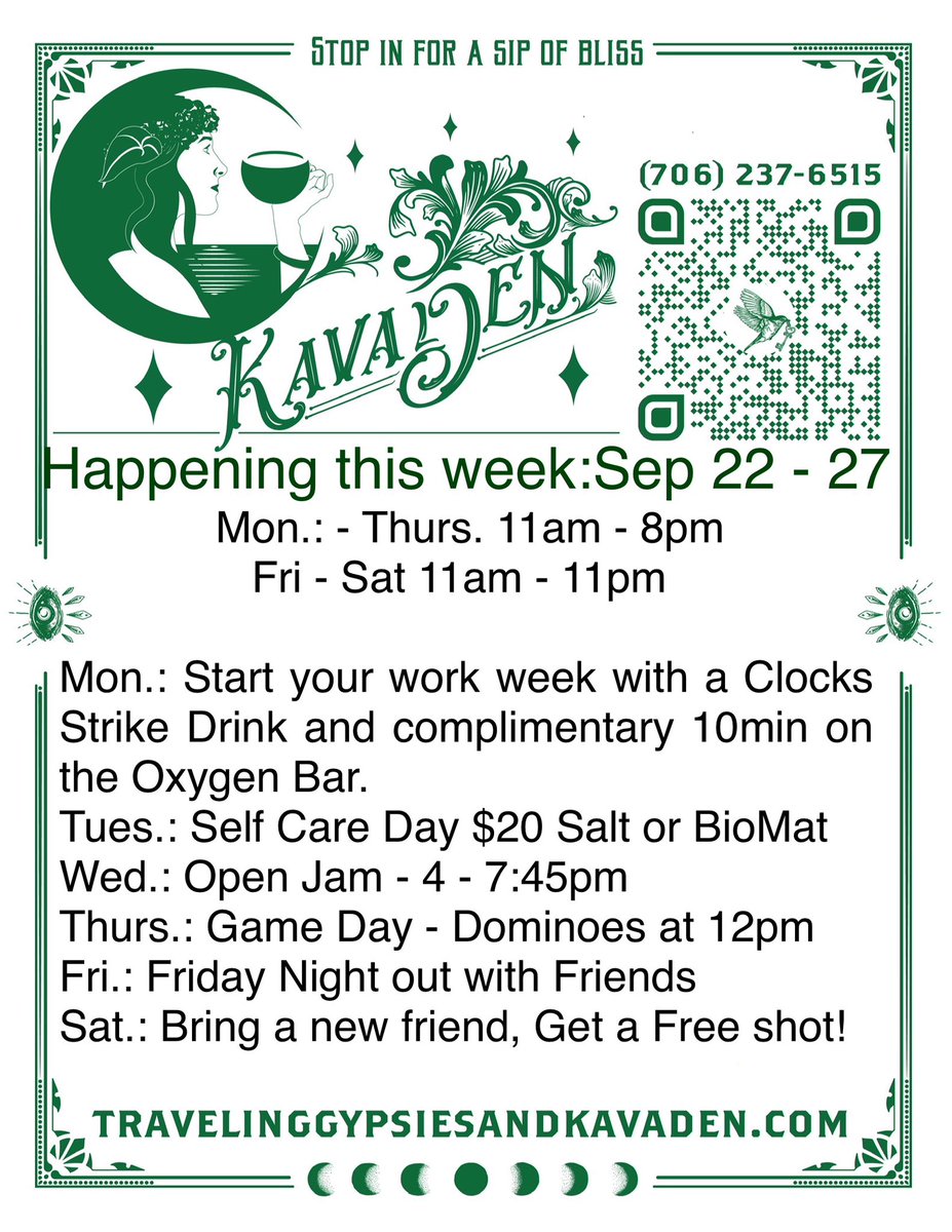 Happening this week:

#downtownromega #wheninromega #kavabar #kava #kavacommunity #botanicallounge #soberbar