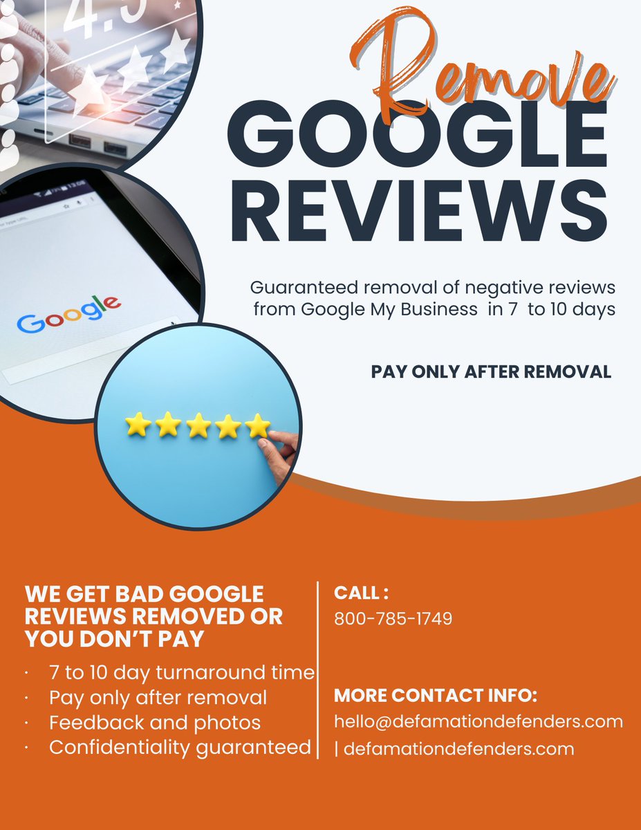 defamationdefen's tweet image. Tired of unfair 1-star ratings dragging down your business? 🚫⭐

Defamation Defenders offers guaranteed Google review removal in just 7–10 days. Pay only after results. ✅

📞 800-785-1749 | 🌐 defamationdefenders.com

#GoogleReviews #ReviewRemoval #GMB #GoogleMaps…
