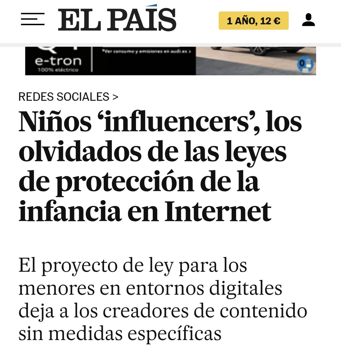 ¿Os digo algo que mucha gente prefiere obviar porque legislar en ello es ponerte en contra a mucha gente? Sacar rédito de cualquier tipo por la exposición de menores en internet, es explotación infantil. Así de claro y de conciso.

Las y los menores no deberían tener cuentas en+