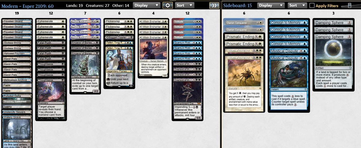 Lil trophy to end the week :)
List has been changing a lot based on our team conversations, but ending + wraths in the board seemed ok. 2 wrath were maybe one too shy, but dont know what to cut.
<a href="/RespectTheCat90/">RespectTheCat🐈</a> <a href="/MKundegraber/">Michael Kundegraber</a> <a href="/BertramTimo/">Timo Bertram</a> <a href="/AndrAlvesMarqu1/">André Compal</a> 

<a href="/fireshoes/">Robert Taylor🔥🔜PT Edge of Eternities</a> for value