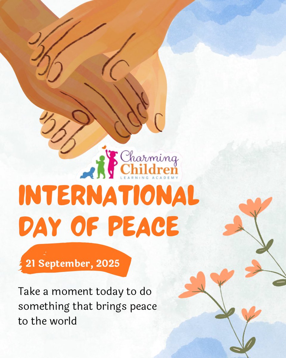 🕊️ International Day of Peace – Sept 21 🕊️
Today we pause to reflect, breathe, and choose kindness.
Peace begins with us — in our homes, our schools, and our communities. 🌍🧡
At CCLA, we believe every small act of love builds a brighter, more peaceful future for our children. ✨