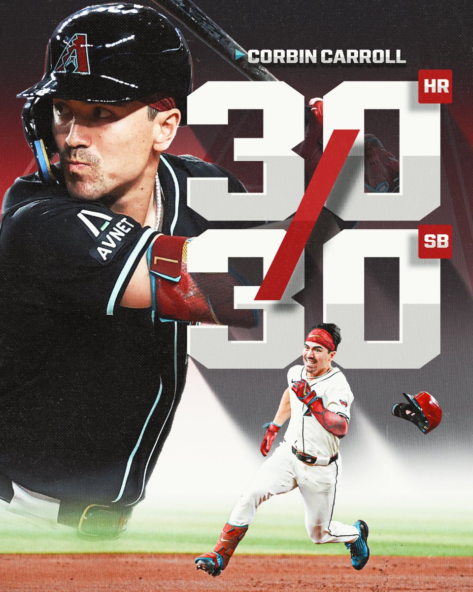 MLB (@mlb) on Twitter photo The first 30 HR/30 SB season in <a href="/Dbacks/">Arizona Diamondbacks</a> history belongs to Corbin Carroll! The first 30 HR/30 SB season in <a href="/Dbacks/">Arizona Diamondbacks</a> history belongs to Corbin Carroll!