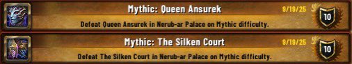 I DID IT GUYS!!! I KILLED MYTHIC ANSUREK!! 🥲

Did I die and cry during Silken Court? Yes. 🫠
Did “we” kill it? Yes! 🥳
Was Ansurek easier? Way easier! 😅
Did my group think I was the “Nicest Player Ever”? Actually, someone thought I was the Dumbest Player Ever. 💔