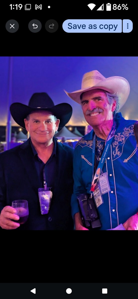 KcluNewsLance's tweet photo. Yee haw! With everyone’s favorite TV reporter John Palminteri at the One805 Live concert fundraiser for first responders at Kevin Costner’s estate. With Trisha Yearwood as a headliner, there was a western theme. #one805 #johnpalminteri #santabarbaracounty #firstresponders https://t.co/fZppZDpLrH