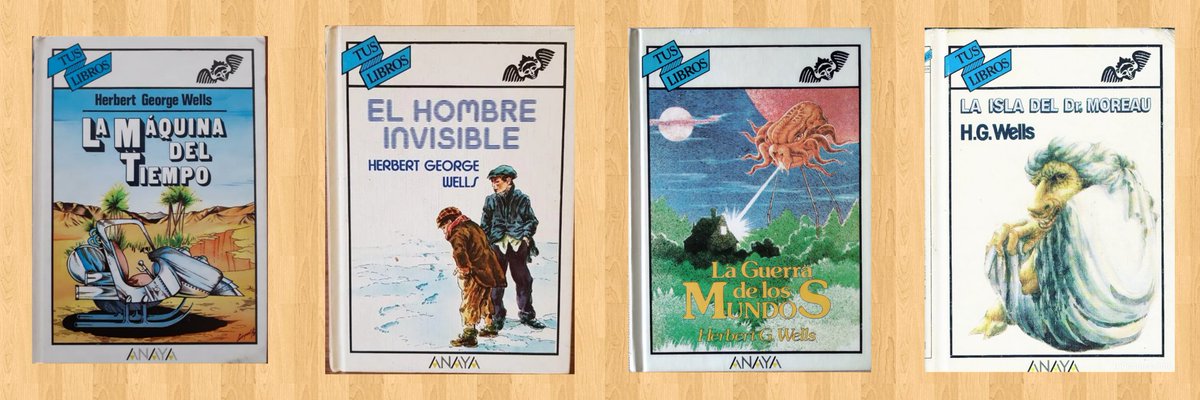 LibrosVintage's tweet image. La ciencia ficción de Herbert G. Wells fue uno de los puntales de la colección #TusLibros:

- N° 18.- &apos;La máquina del tiempo&apos;
- N° 26.- El hombre invisible&apos;
- N° 44.- &apos;La guerra de los mundos&apos;
- N° 98.- &apos;La isla del Dr. Moreau&apos;

Herbert G. Wells (21 sept 1866-13 agosto 1946)