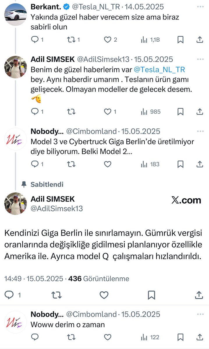 Aylar önce Amerika ile gümrük vergisi anlaşmasının güncelleneceğini ve sadece GigaBerline bağlı kalmayacağımızı söylemiştim. Biraz gecikti ama yıl sonuna kadar Türkiye’de yeni modelleri görmeyi ümit ediyordum. Hayırlı olur inşallah.