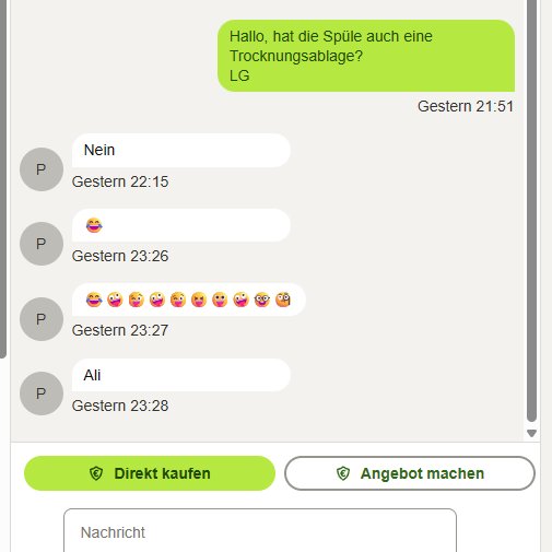 da will man mal ne Spüle über Kleinanzeigen kaufen