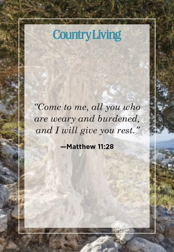Testifyingofhim's tweet image. “Come to me, all you who are weary and burdened, and I will give you rest.”

(Image Via Country Living)