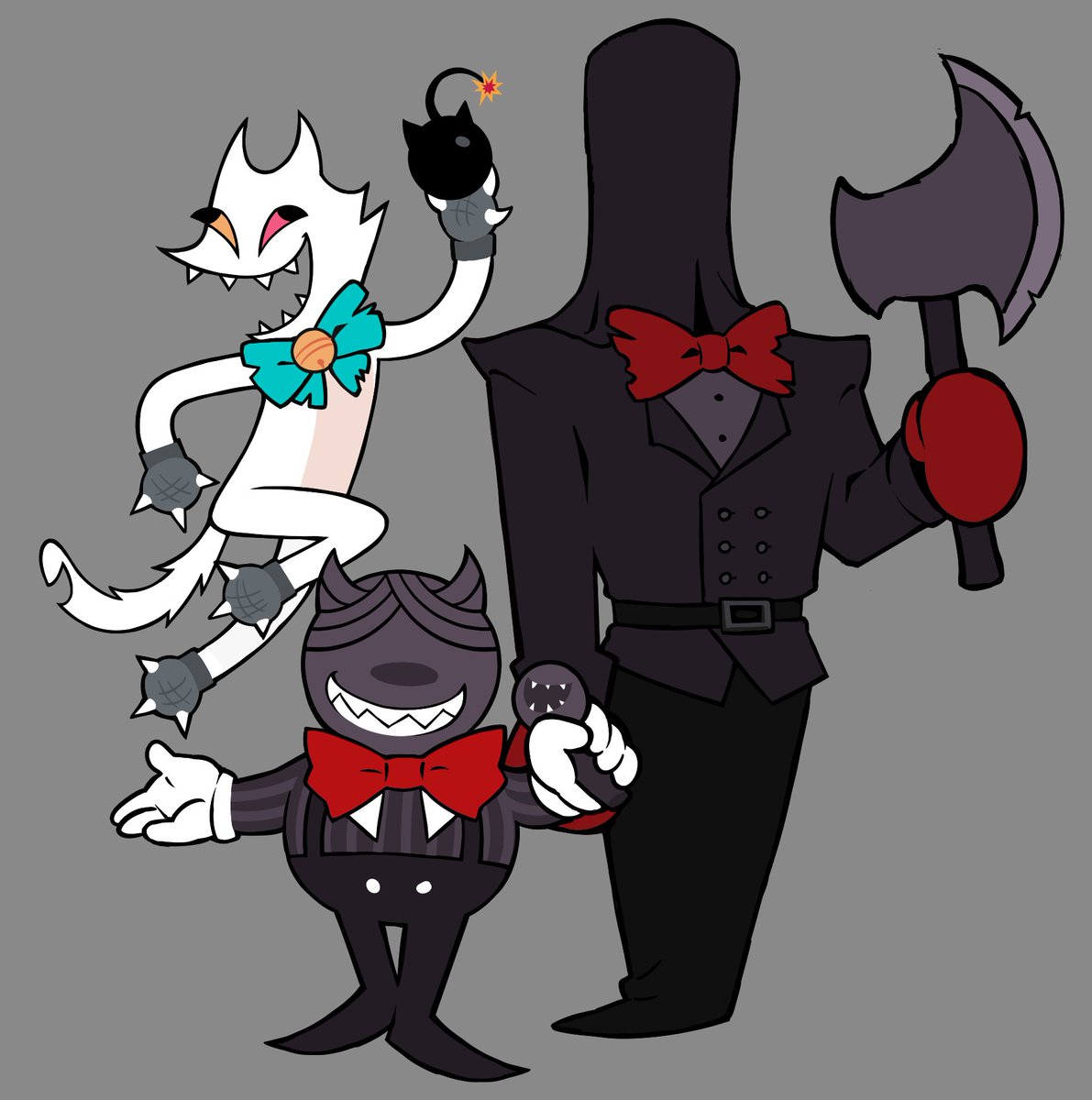 jobrepeller's tweet photo. this is my evil mikes au they're evil and try to kill tenna in cartoonish ways and fail every time https://t.co/7IQtWuJJ0H