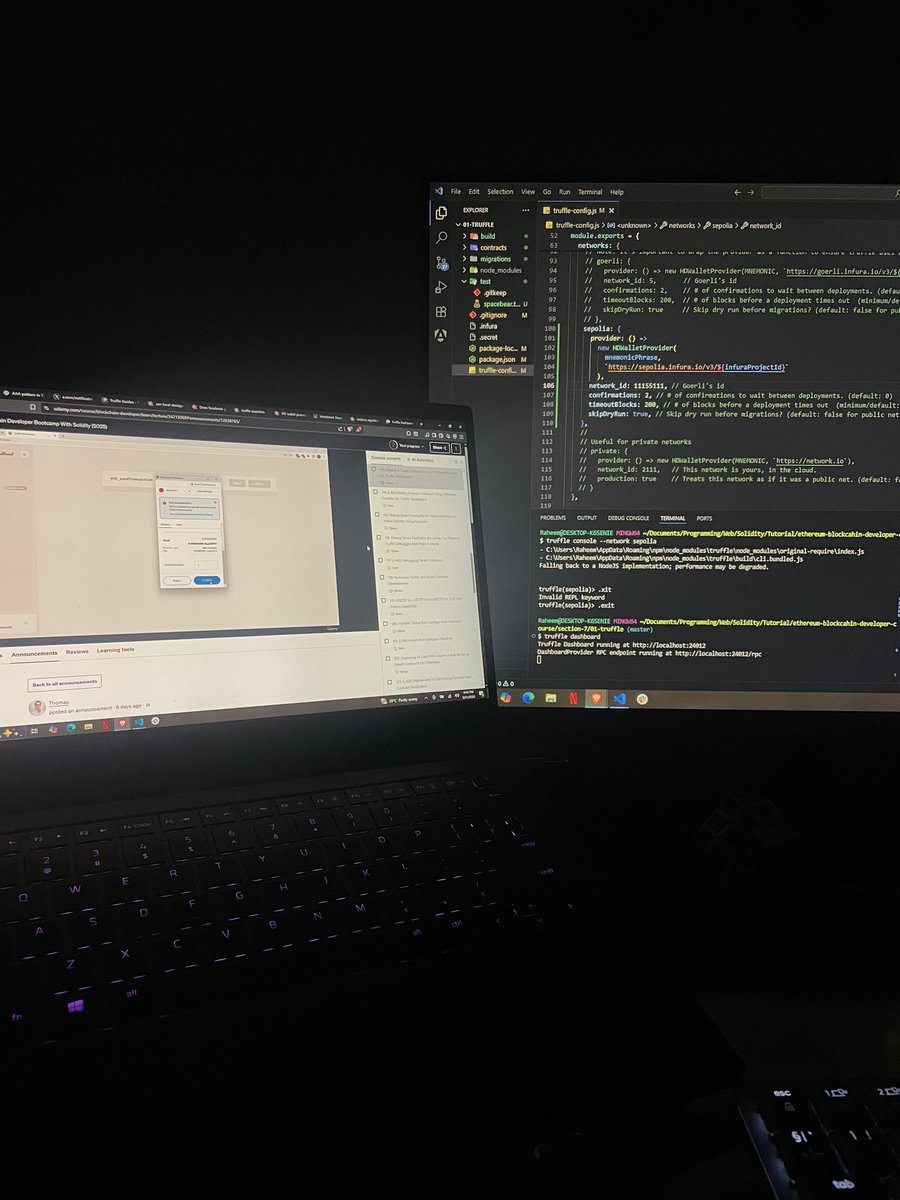 raheemdevs's tweet image. Day 3 of my Web3 course retake 🚀

✅ Verified wallet on Etherscan
✅ Debugged smart contracts in Ganache
✅ Explored Truffle Debugger
✅ Learned about chain forking

Each step makes the dev process feel more real-world 🔥 #Web3 #Blockchain #100DaysOfCode
