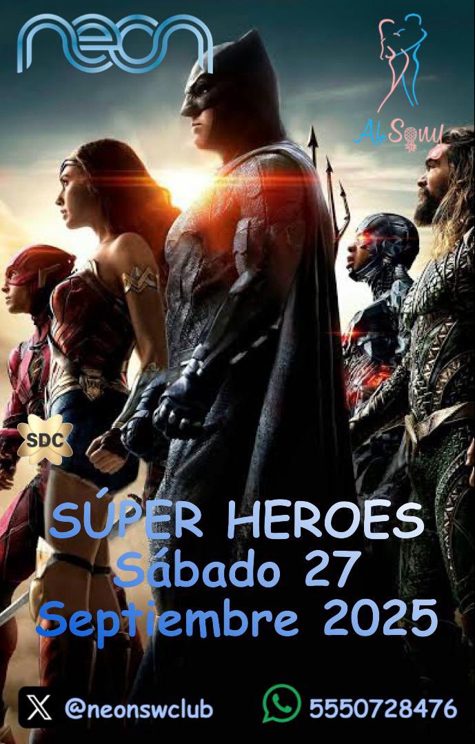 🦸🏻‍♀️🌟SUPER FIESTA🌟🦸🏻‍♀️
  📅Sábado 27 Septiembre 

    🦹‍♂️ SUPER HÉROES 🦸‍♂️
             By <a href="/alesony1122/">AleSony</a> 
📍<a href="/neonswclub/">CLUB NEON SW</a> 
🌟❤️SPECIAL EVENT!❤️🌟
💥🕸️ La Súper Fiesta más esperada del año 🧬🕷️
🚨COVER COSTO ESPECIAL
🎧2 Dj en Acción 💥💥
🎧Dj Dual 
🌟💥3 Súper Shows de Strippers 1;👩🏻