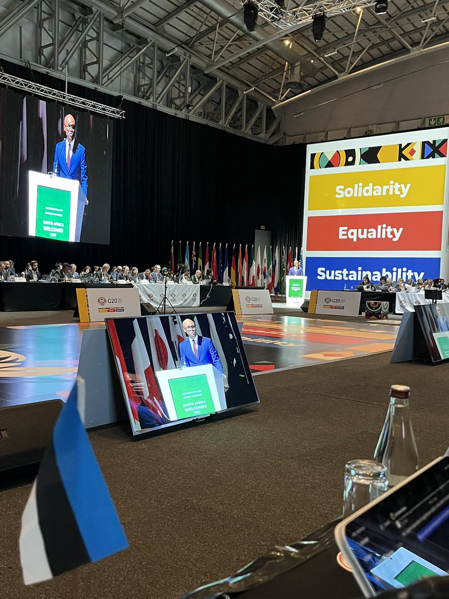 Daniel Erik Schaer 🇪🇪 (@schaerdaniel) on Twitter photo South African 🇿🇦 Minister <a href="/SollyMalatsi/">SollyMalatsi</a> opens the G20 Ministerial Meeting on Digital Economy and AI. The focus of the G20 SA presidency on solidarity, equality and sustainability are important in digitalisation. We are honoured that you invited Estonia 🇪🇪 to participate South African 🇿🇦 Minister <a href="/SollyMalatsi/">SollyMalatsi</a> opens the G20 Ministerial Meeting on Digital Economy and AI. The focus of the G20 SA presidency on solidarity, equality and sustainability are important in digitalisation. We are honoured that you invited Estonia 🇪🇪 to participate