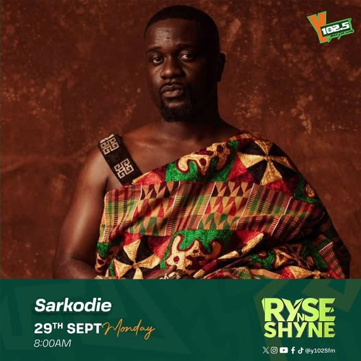 y1025fm's tweet photo. Another one with King @sarkodie , this time on #RYSENSHYNE

#YFMGhana #RapperholicTheHomecoming #RapperholicHomecoming #Rapperholic https://t.co/I6fnQ8rKAL