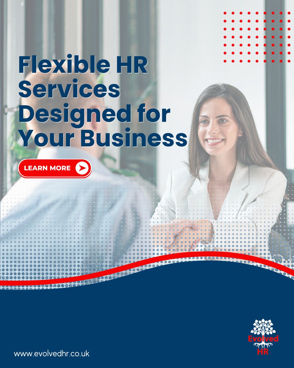 EvolvedHRltd's tweet image. Evolved HR offers flexible HR solutions that grow with your business.

From bespoke policies to payroll and compliance support, we help you build a people-focused, compliant workplace.

👉 Get in touch: bit.ly/3AmNzX3 

#HR #hrsupport #hrsolutions #flexiblehr
