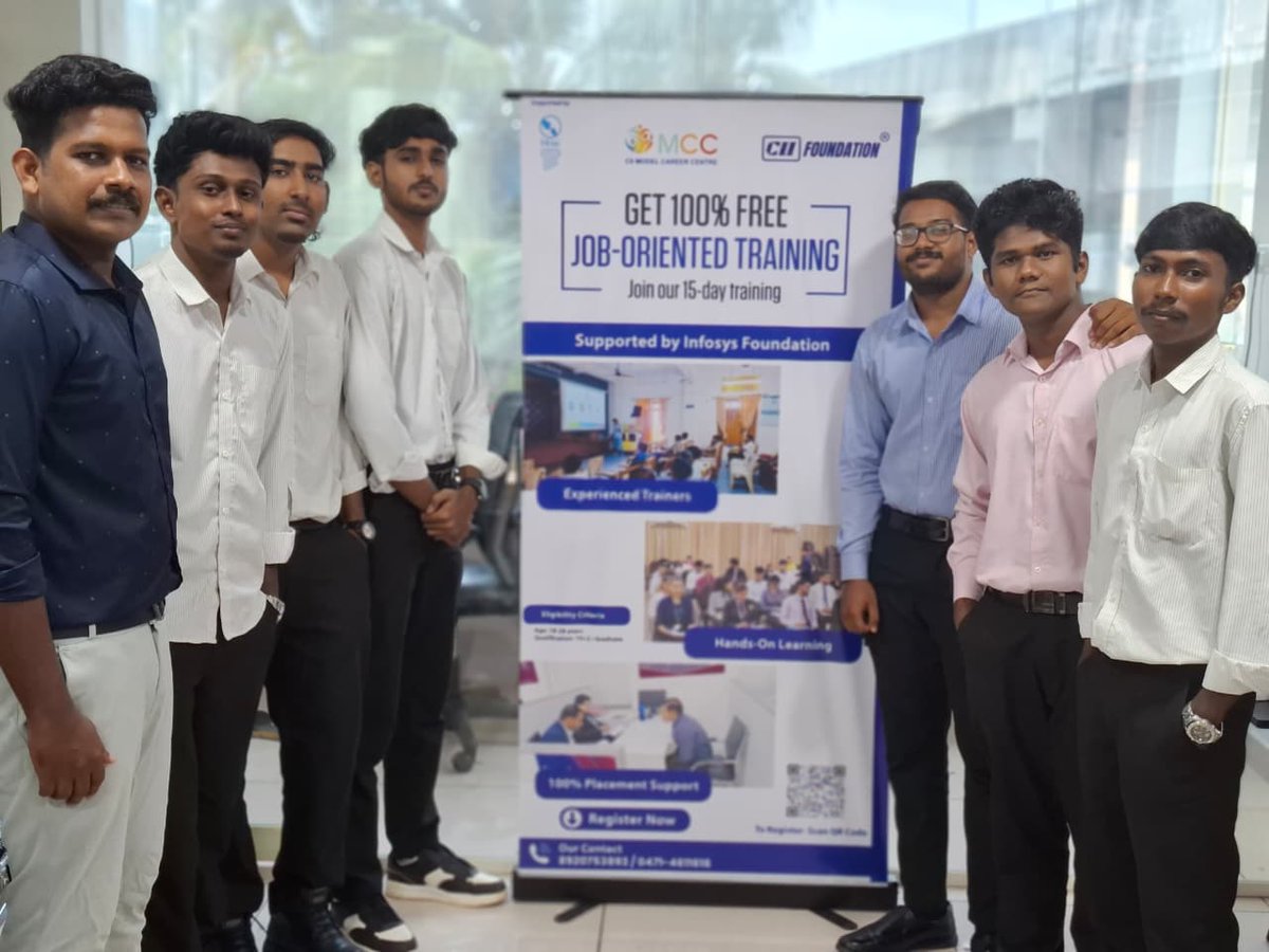 cii_mcc's tweet image. 🌟CII MCC Kerala Unlocks Opportunities in Top IT Companies🌟
MCC Kerala marks a new milestone in creating career opportunities! 💼✨
By conducting virtual interviews, we are connecting talented youth with top IT sector companies, empowering them to step into promising futures.