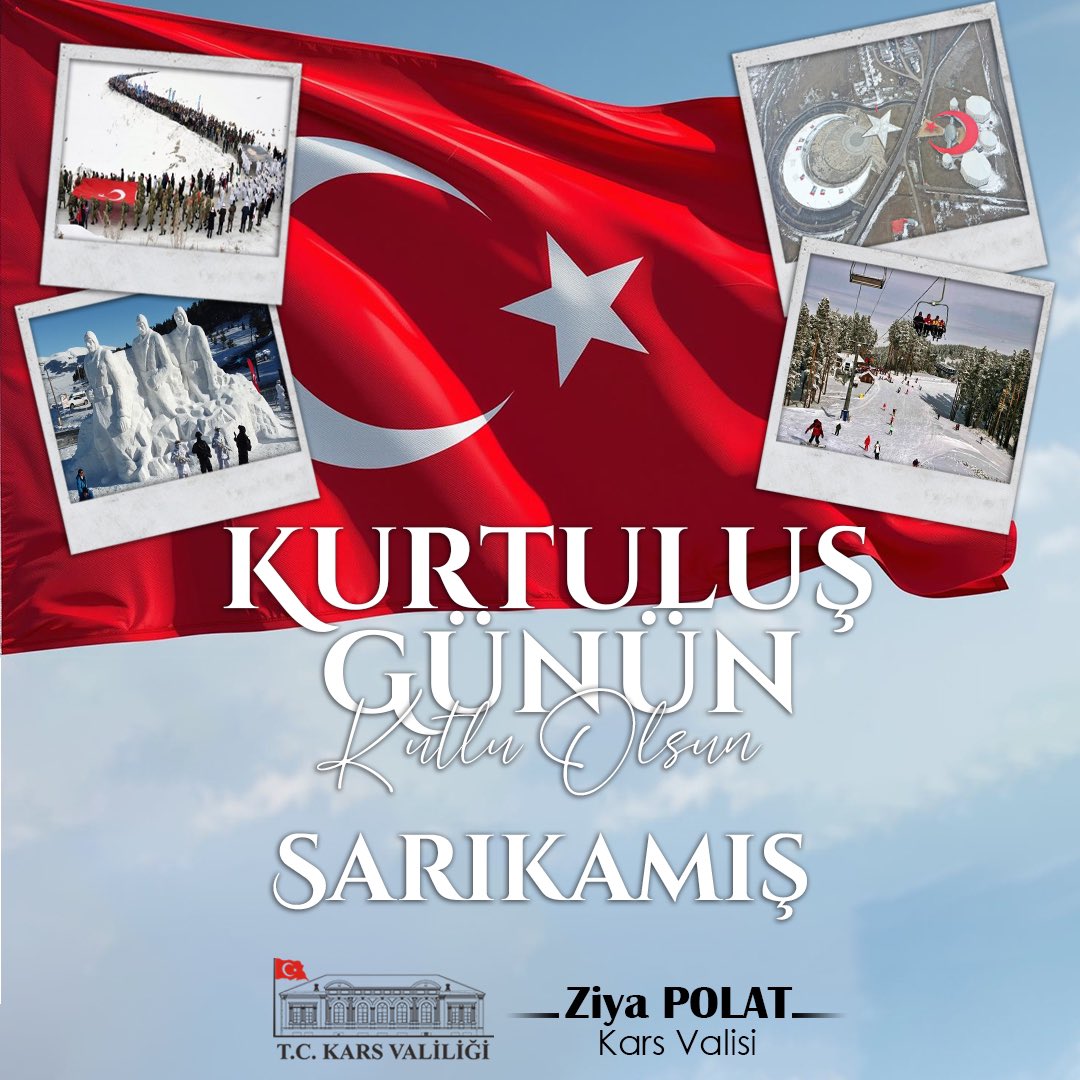 #Sarıkamış'ın Düşman İşgalinden Kurtuluşunun 105. Yılı Kutlu Olsun. 🇹🇷

Cumhuriyetimizin Kurucusu Gazi Mustafa Kemal Atatürk ile Doğu Cephesi Komutanı Kazım Karabekir Paşa ve silah arkadaşları başta olmak üzere, kahraman ecdadımızı saygı, minnet ve rahmetle anıyorum.
