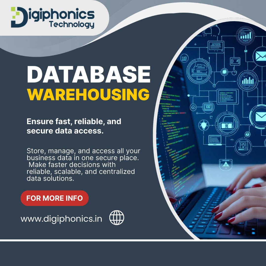 digiphonics23's tweet image. Turn data into decisions with secure and scalable warehousing solutions.

#DatabaseWarehousing #DataDriven #SmartBusiness #DataSolutions #ScalableStorage #BusinessGrowth
