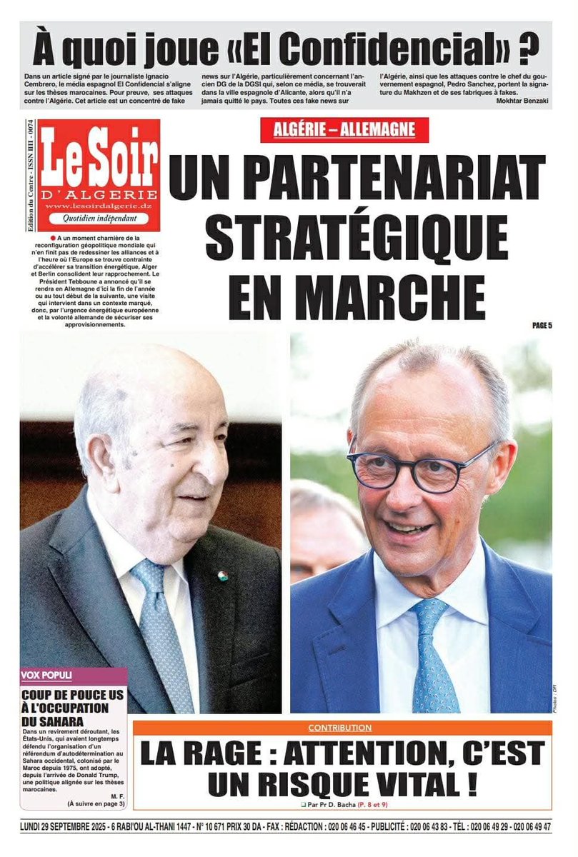 icembrero's tweet image. Deux journaux algériens (@soir_officiel et El Khabar), proches du pouvoir, affirment que j&apos;ecris pour le compte du Makhzen marocain. C&apos;est bien la meilleure! Moi qui détient le record Guinness du nombre de plaintes (quatre) déposées contre un journaliste par le #Maroc. Quel…